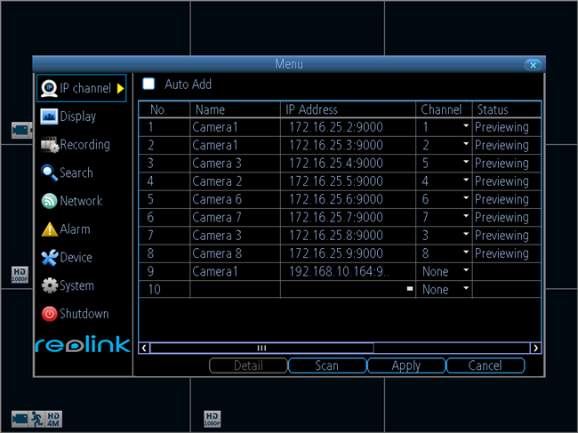 reolink client change device position